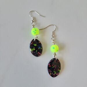Handmade 'Laser Tag' Oval Earrings